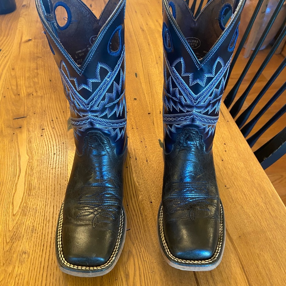 Nacona Women’s Naida Metallic Blue Western Boots Black Size 7.5 B
